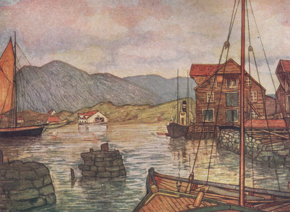 MOLDEN. 'Moldoen' by Nico Jungman. Norway 1905 antique print picture